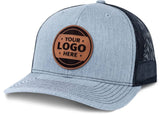 Custom Laser-Engraved Leatherette Patch Hat
