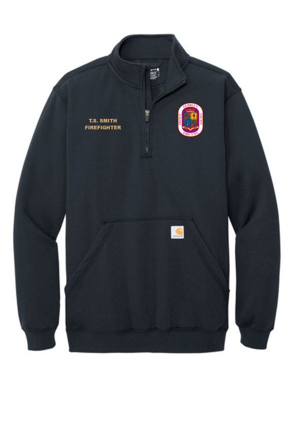 PGFD Quarter-Zip  CARHARTT MIDWEIGHT Sweatshirt— Full Color PRINTED Design