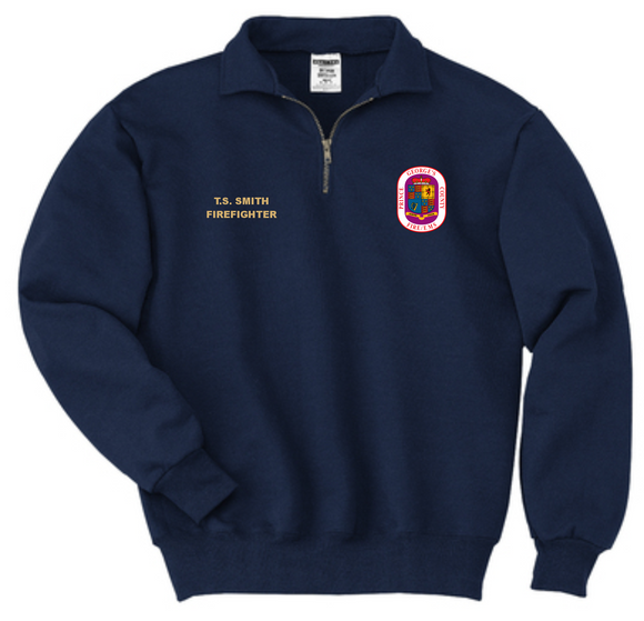PGFD Quarter-Zip Sweatshirt— Full Color PRINTED Design (No Pockets)